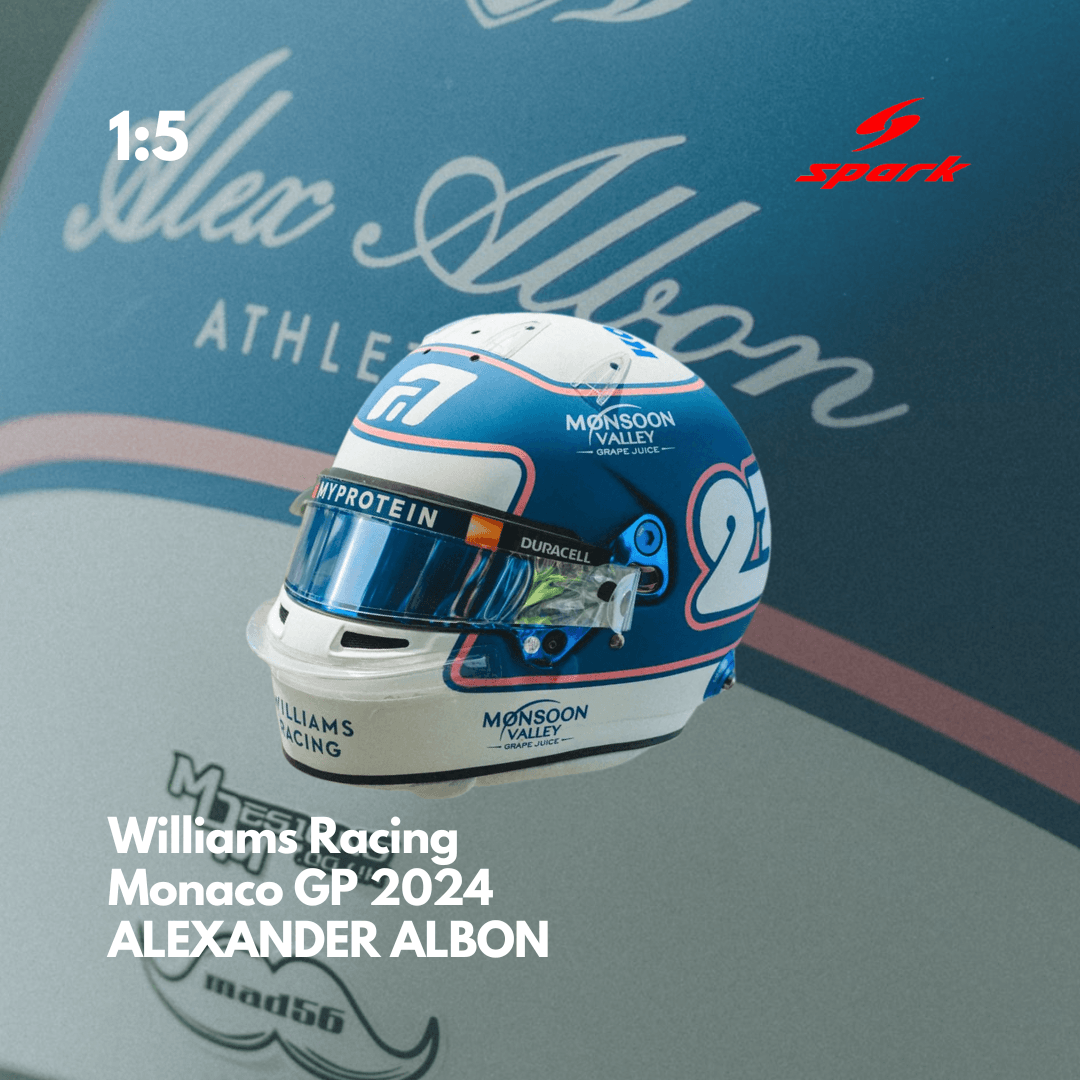 Alex Albon Helmet - Williams Racing Monaco GP 2024 Helmet - 1/5 Proportion Mini Helmet