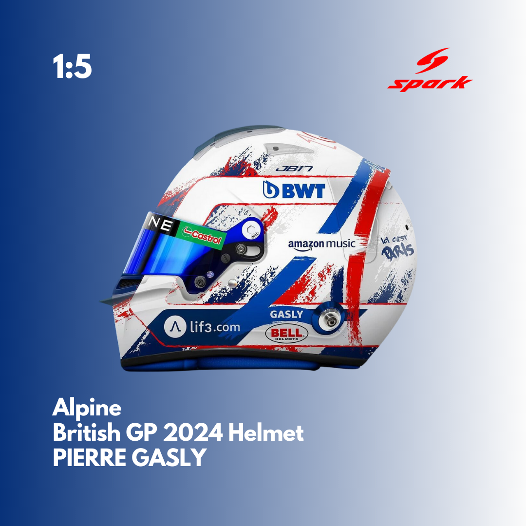Pierre Gasly - Alpine British GP 2024 Helmet - 1/5 Proportion Mini Helmet
