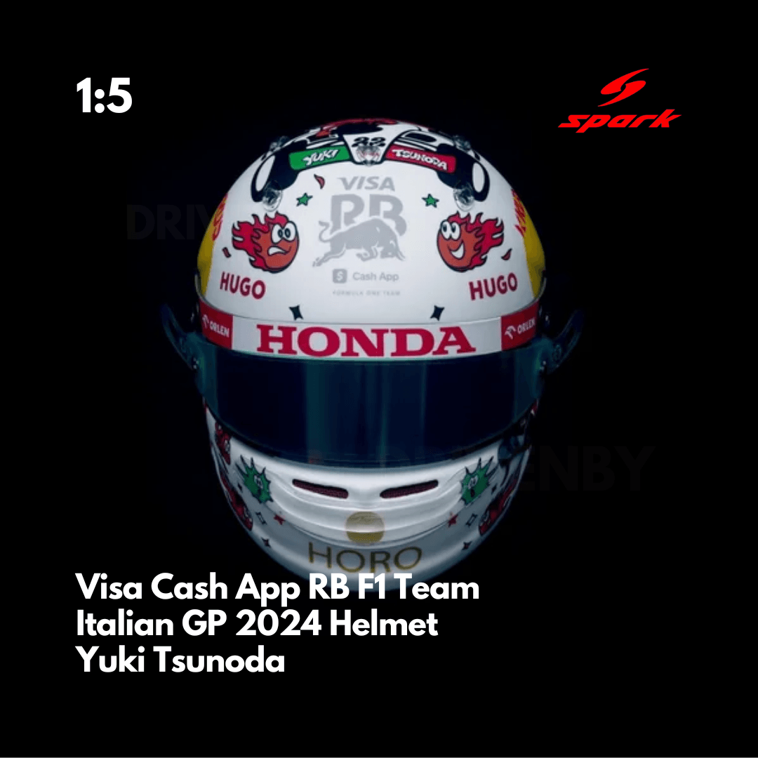 Yuki Tsunoda Helmet - Visa Cash App RB Formula One Team Italian GP 2024 Helmet - 1/5 Proportion Mini Helmet