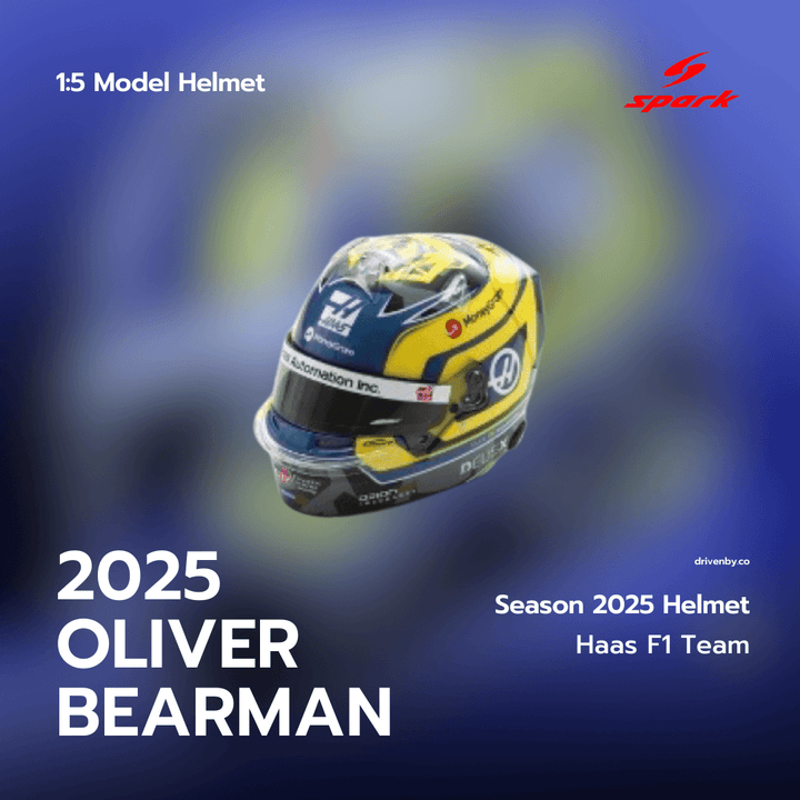 Ollie Bearman Helmet MoneyGram Haas F1 Team Season 2025 Helmet - Spark 1:5 Helmet