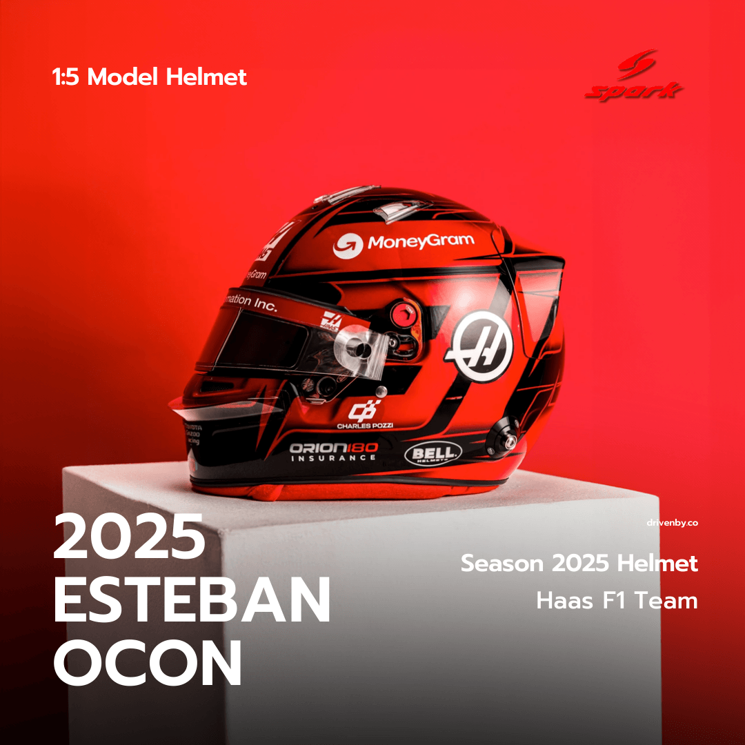 Esteban Ocon Helmet MoneyGram Haas F1 Team Season 2025 Helmet - Spark 1:5 Helmet