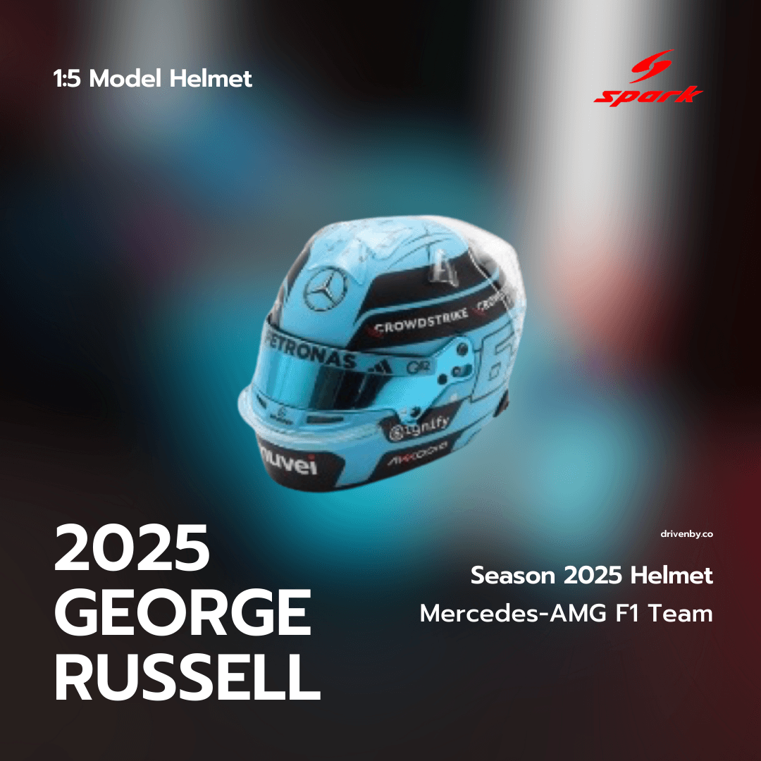 George Russell Helmet Mercedes-AMG Petronas F1 Team Season 2025 Helmet - Spark 1:5 Helmet
