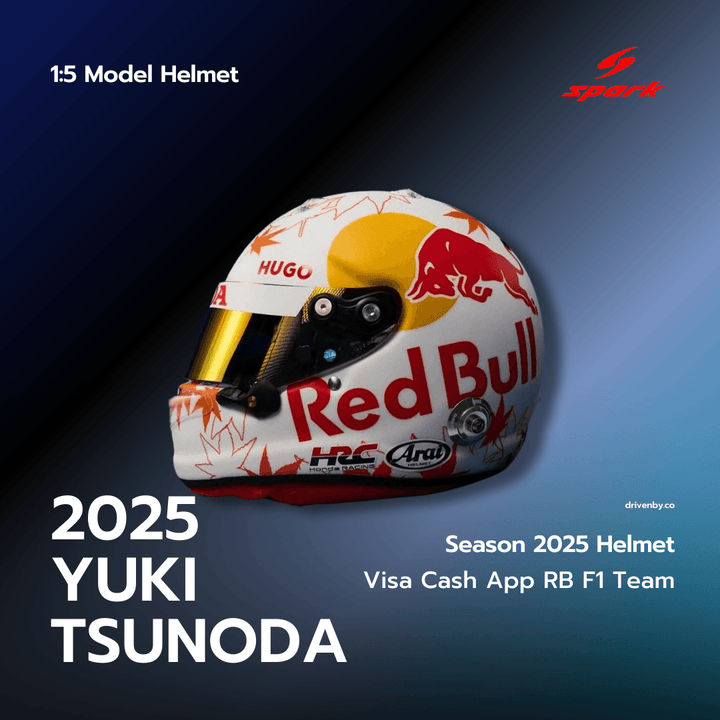 Yuki Tsunoda 100 GP Helmet Visa Cash App RB F1 Team Canadian GP/Season 2025 Helmet - Spark 1:5 Helmet