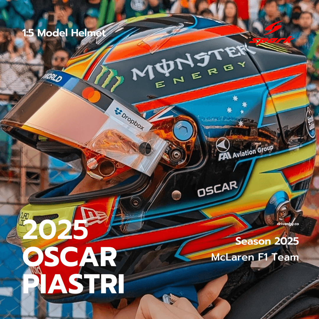 Oscar Piastri Helmet Season 2025 - McLaren Formula 1 Team 2025 - Spark 1:5 Helmet