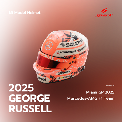 George Russell Miami GP 2025 - Mercedes-AMG PETRONAS F1 Team - 1/5 Spark Model Helmet