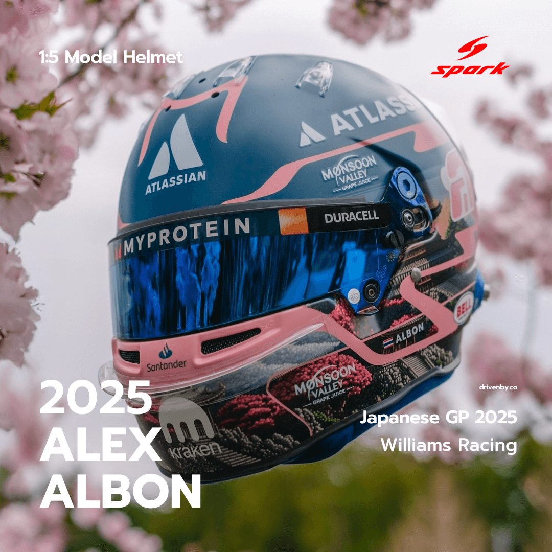 Alex Albon Helmet Japanese GP 2025 - Williams Racing - Spark 1:5 Helmet