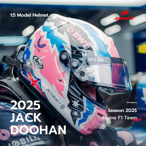 Jack Doohan Season 2025 - BWT Alpine Formula One Team - 1/5 Spark Model Helmet