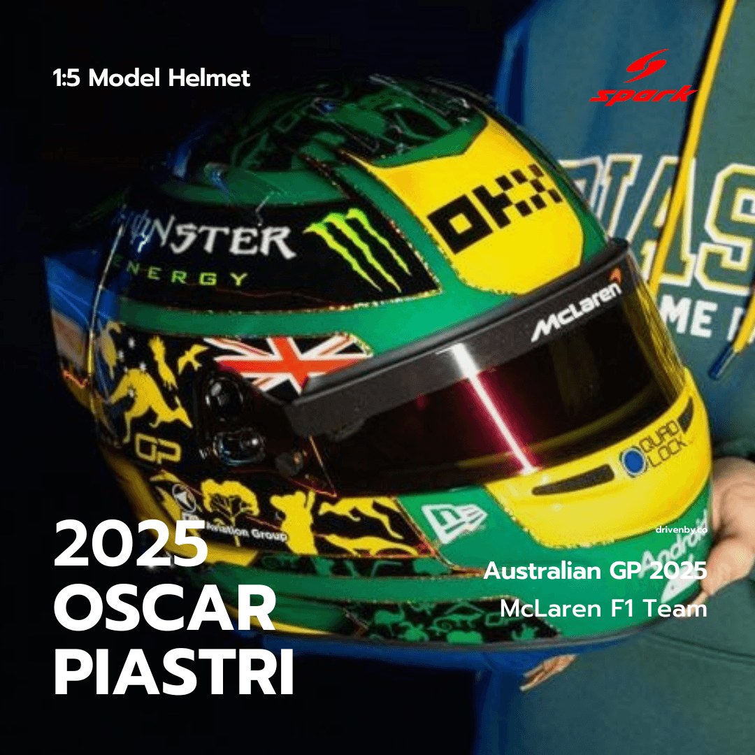 Oscar Piastri Helmet Australian GP 2025 - McLaren Formula 1 Team - Spark 1:5 Helmet Model