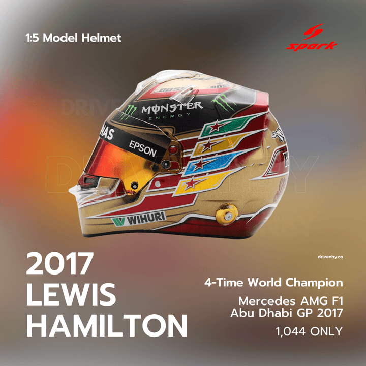 Lewis Hamilton Helmet Abu Dhabi 2017 Helmet Special Edition - 1/5 Proportion Spark Mini Helmet
