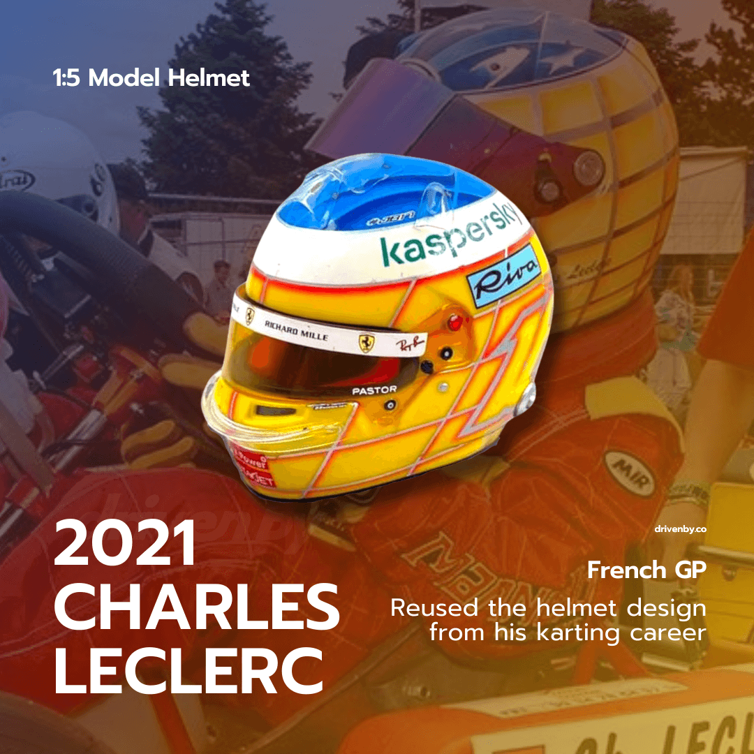 Charles Leclerc Helmet - 2021 French GP - 1/5 Proportion Mini Helmet