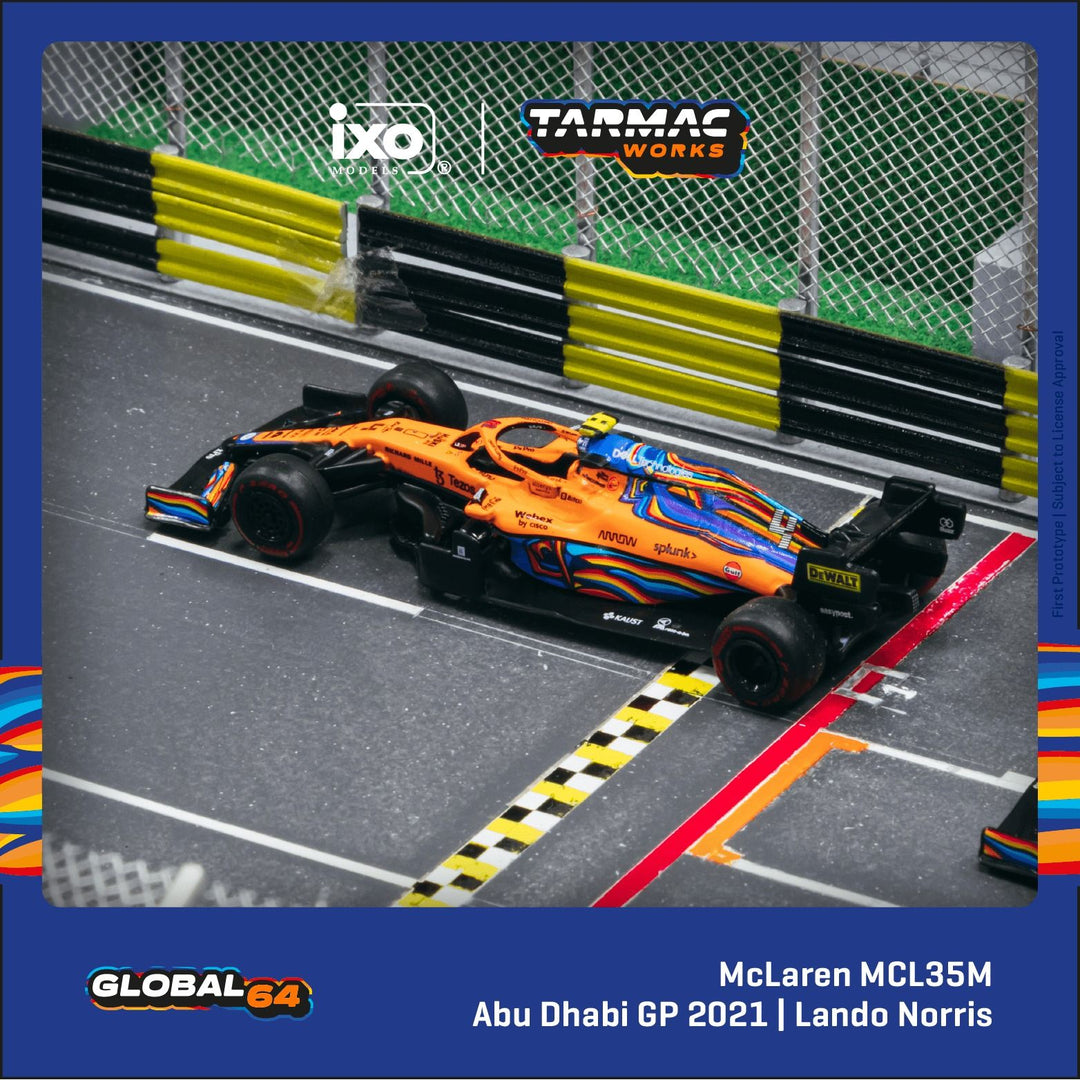Scale 1:64- Mclaren F1 Team 2021 Model Car & Pit Garage - Abu Dhabi GP 2021 Tarmac Works