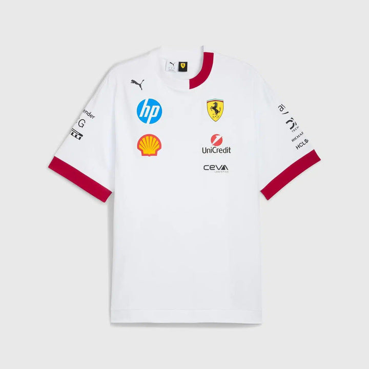 Scuderia Ferrari – 2025 Miami GP Team Oversized T-Shirt (White)
