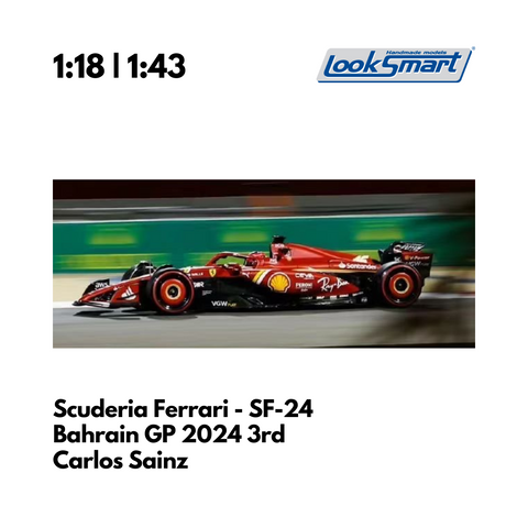 Scuderia Ferrari - SF-24 Bahrain GP 2024 Sainz 3rd - Looksmart F1 Model Car