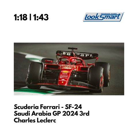 Scuderia Ferrari - SF-24 Saudi Arabia GP 2024 Leclerc 3rd Place - Looksmart F1 Model Car