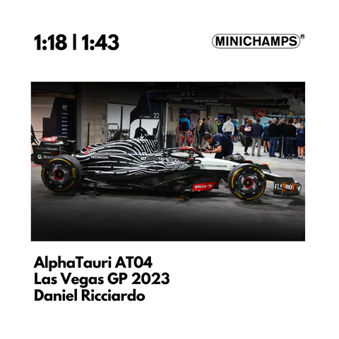 AlphaTauri AT04 - Las Vegas GP Special Livery 2023 - Daniel Ricciardo & Yuki Tsunoda Model Car - Minichamps