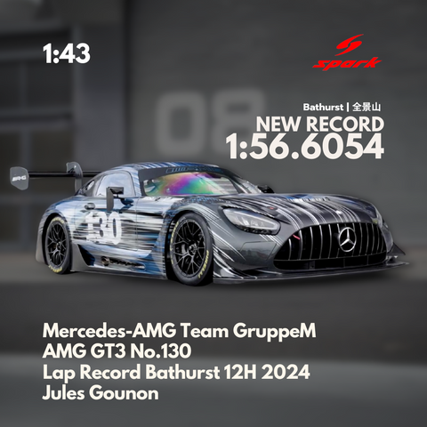 Mercedes-AMG Team GruppeM AMG GT3 No.130 Lap Record Bathurst 12H 2024 Jules Gounon - Spark Model Car