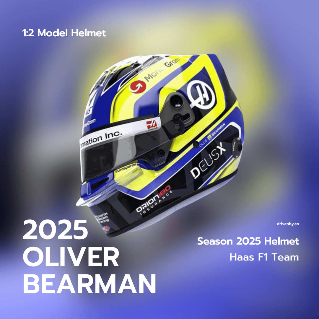 Oliver Bearman Helmet Season 2025 Haas F1 Team - BELL 1:2 Mini Model Helmet