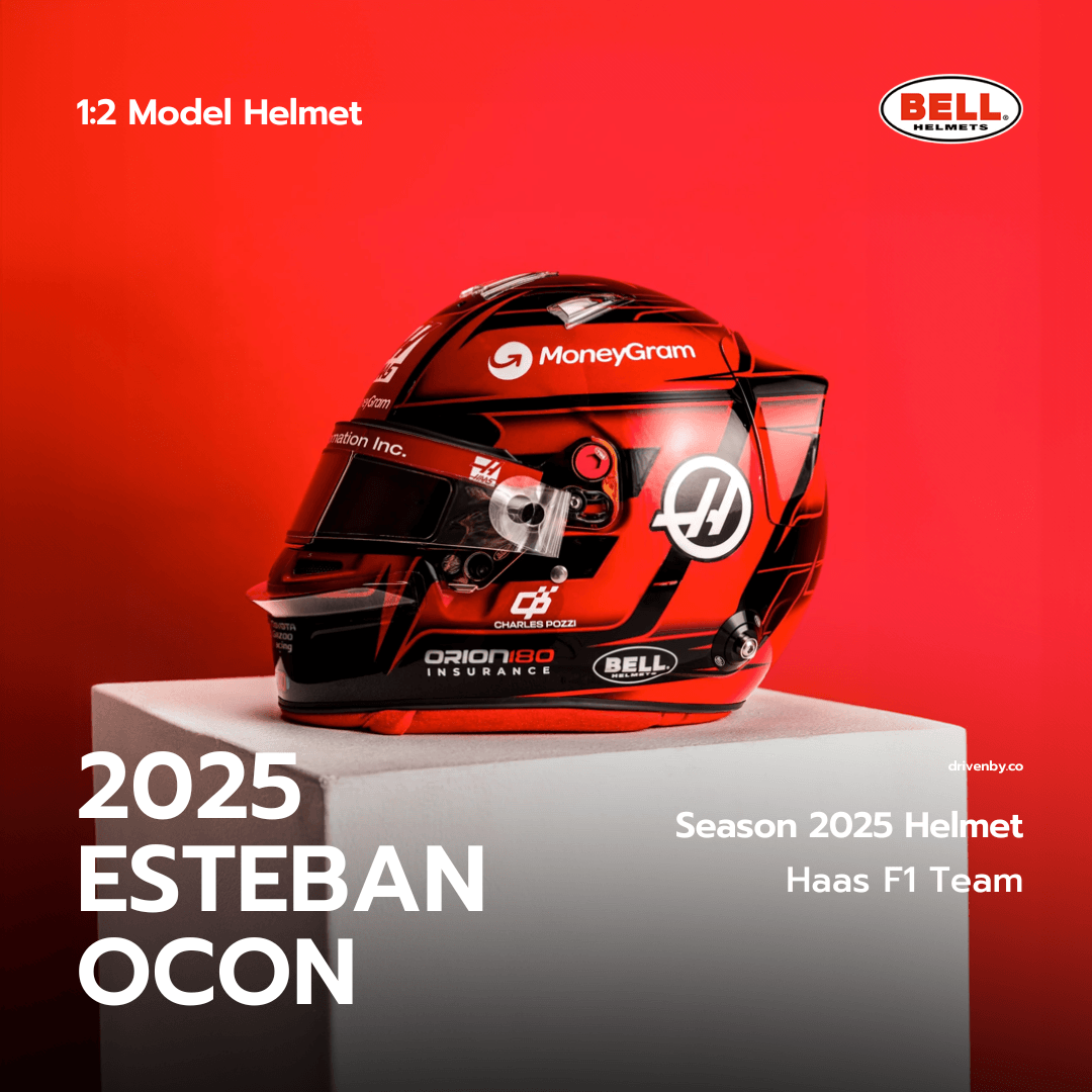 Esteban Ocon Helmet Season 2025 Haas F1 Team - BELL 1:2 Mini Model Helmet
