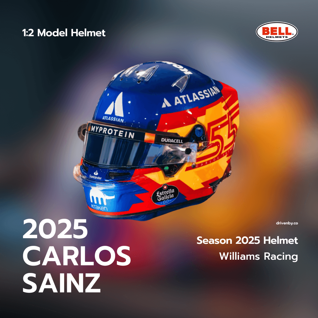 Carlos Sainz Helmet Season 2025 Williams Racing BELL 1:2 Mini