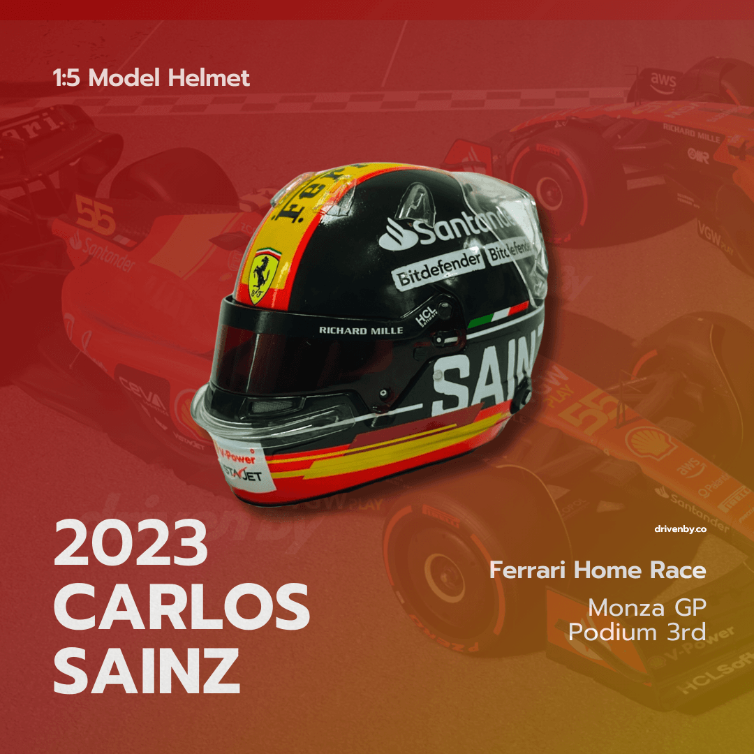 Carlos Sainz Helmet 2023 Italian GP Monza - 1/5 Proportion Mini Helmet