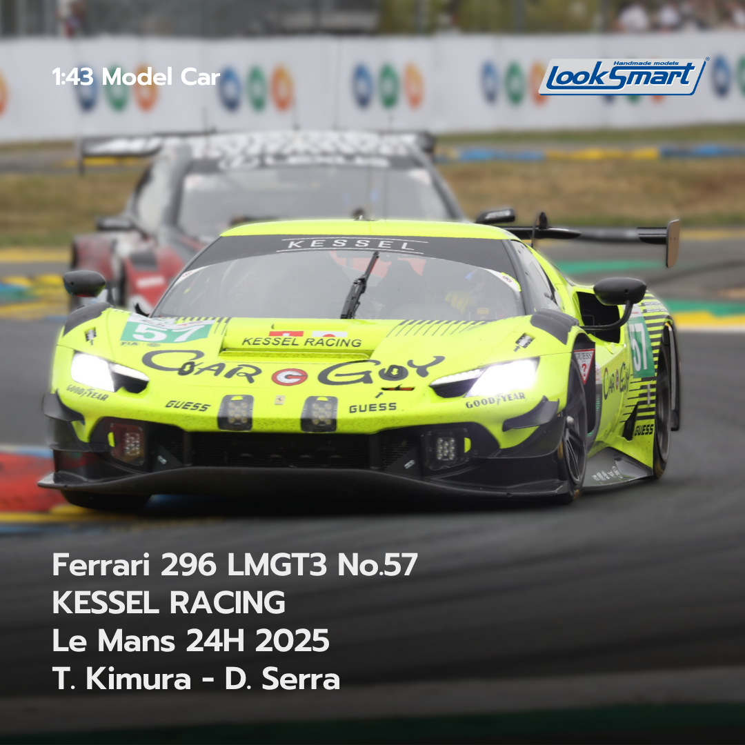 Ferrari 296 LMGT3 No.57 KESSEL RACING Le Mans 24H 2025 - Looksmart 1:43 Model Car