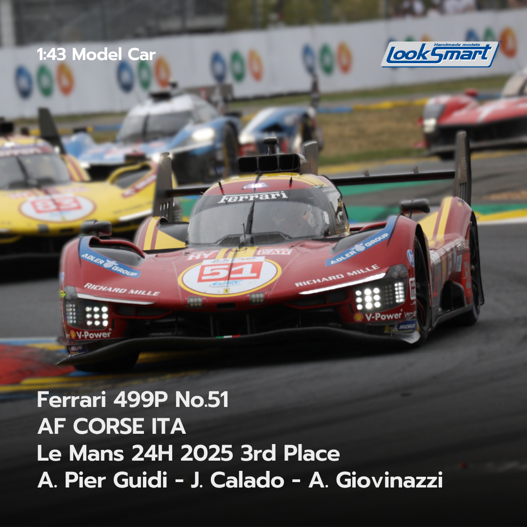 Ferrari 499P No.51 AF CORSE ITA Le Mans 24H 2025 3rd Place - Looksmart 1:43 Model Car