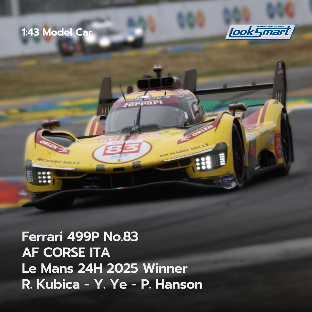 Ferrari 499P No.83 AF CORSE ITA Le Mans 24H 2025 Winner - Looksmart 1:43 Model Car