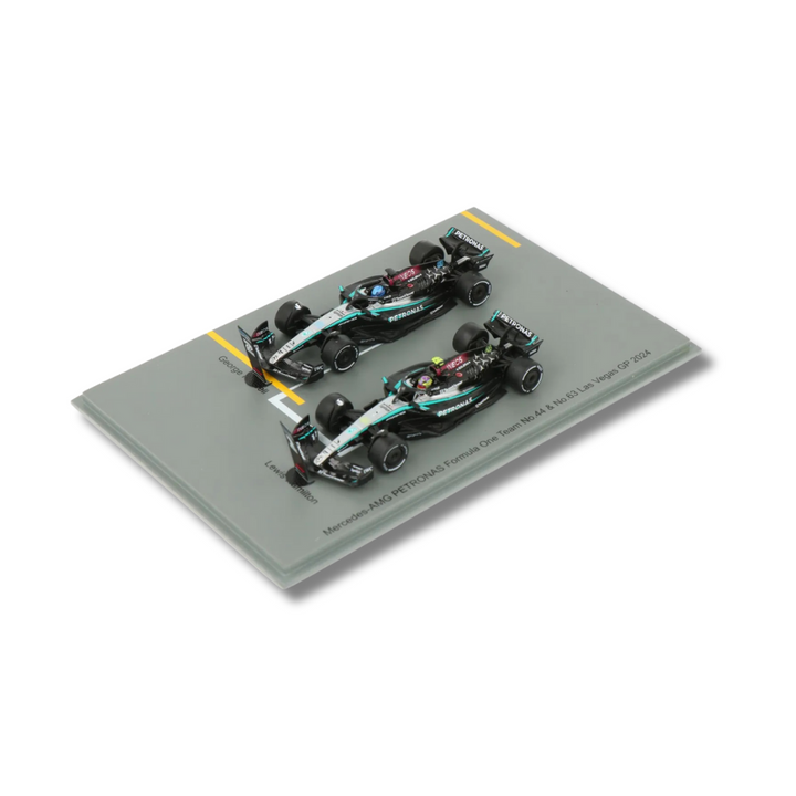 George Russell & Lewis Hamilton - Mercedes AMG F1 W15 F1 Las Vegas GP 2024 Model Car Set - Scale 1:64 Sparky