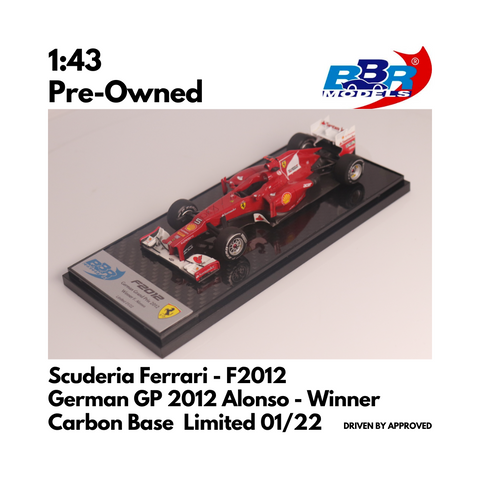 Scuderia Ferrari - F2012 German GP 2012 Alonso Winner - Carbon Base Limited 01/22 - BBR 1:43 Model Car Limited Edition