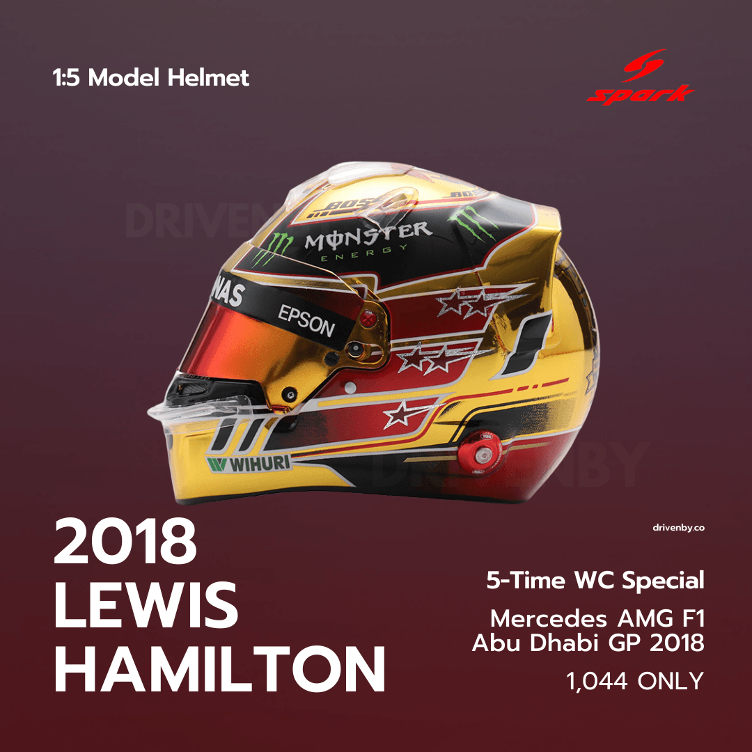 Lewis Hamilton Helmet- Mercedes AMG F1 Abu Dhabi 2018 Helmet Special Edition - 1/5 Proportion Spark Mini Helmet