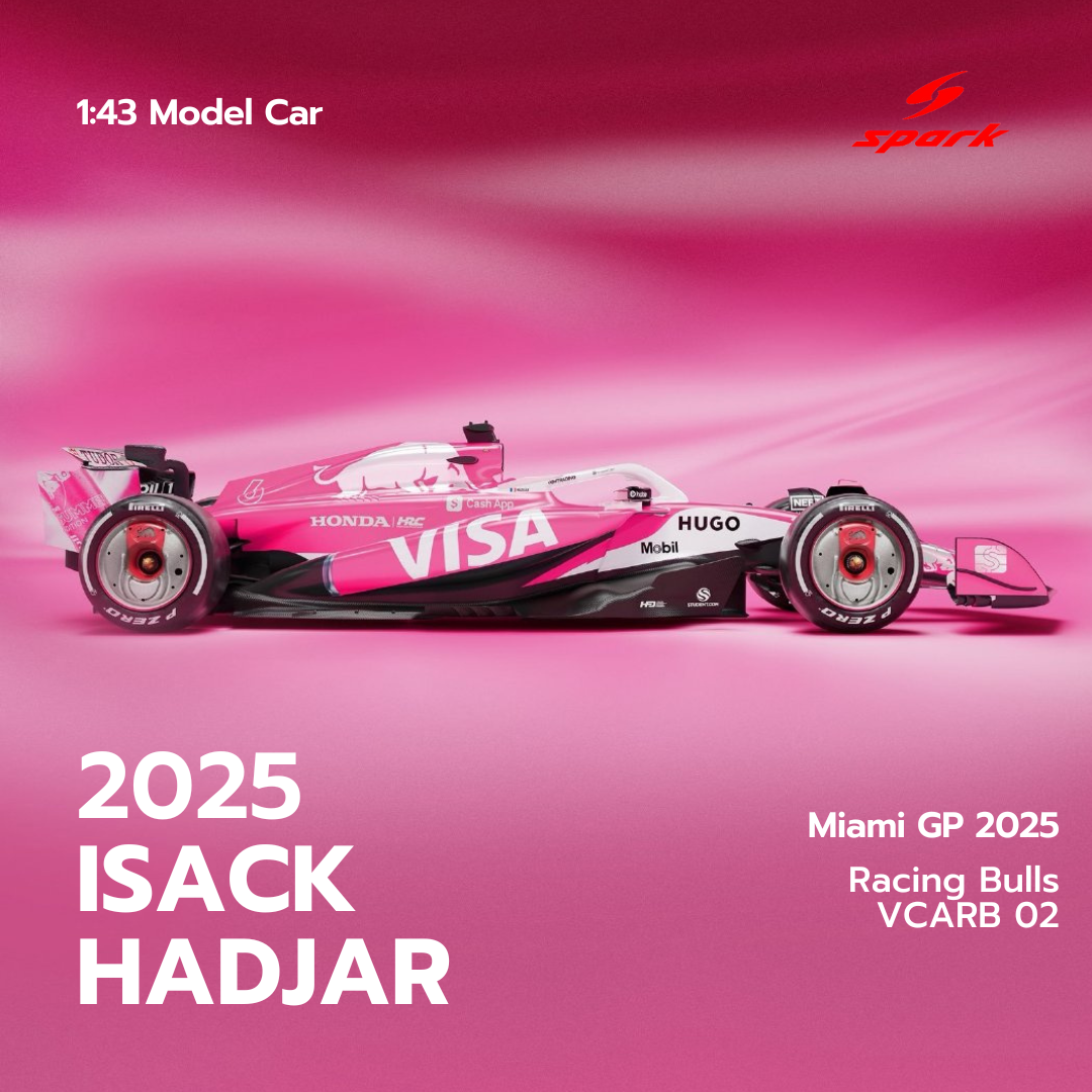 Isack Hadjar – Miami GP 2025 Racing Bulls VCARB 02 Special Livery Model Car - Spark Model