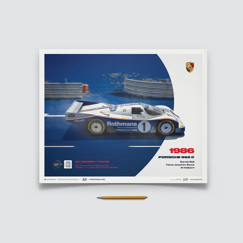 Porsche 962 C - 24h Le Mans - 100th Anniversary - 1986 Automobilist Poster