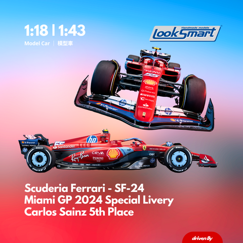 Scuderia Ferrari SF-24 Miami GP 2024 Carlos Sainz 5rd - Special Livery - Looksmart F1 Model Car