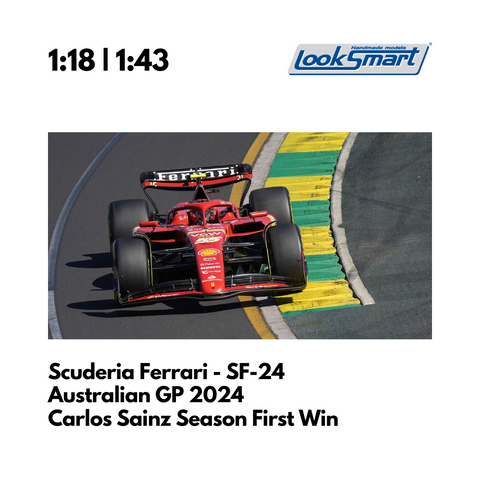 Scuderia Ferrari - SF-24 Australian GP 2024 Carlos Sainz Season First Win - Looksmart F1 Model Car