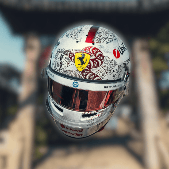 Charles Leclerc Helmet Chinese GP Special Scuderia Ferrari F1 Season 2025 Helmet - 1:5 Model Helmet Looksmart