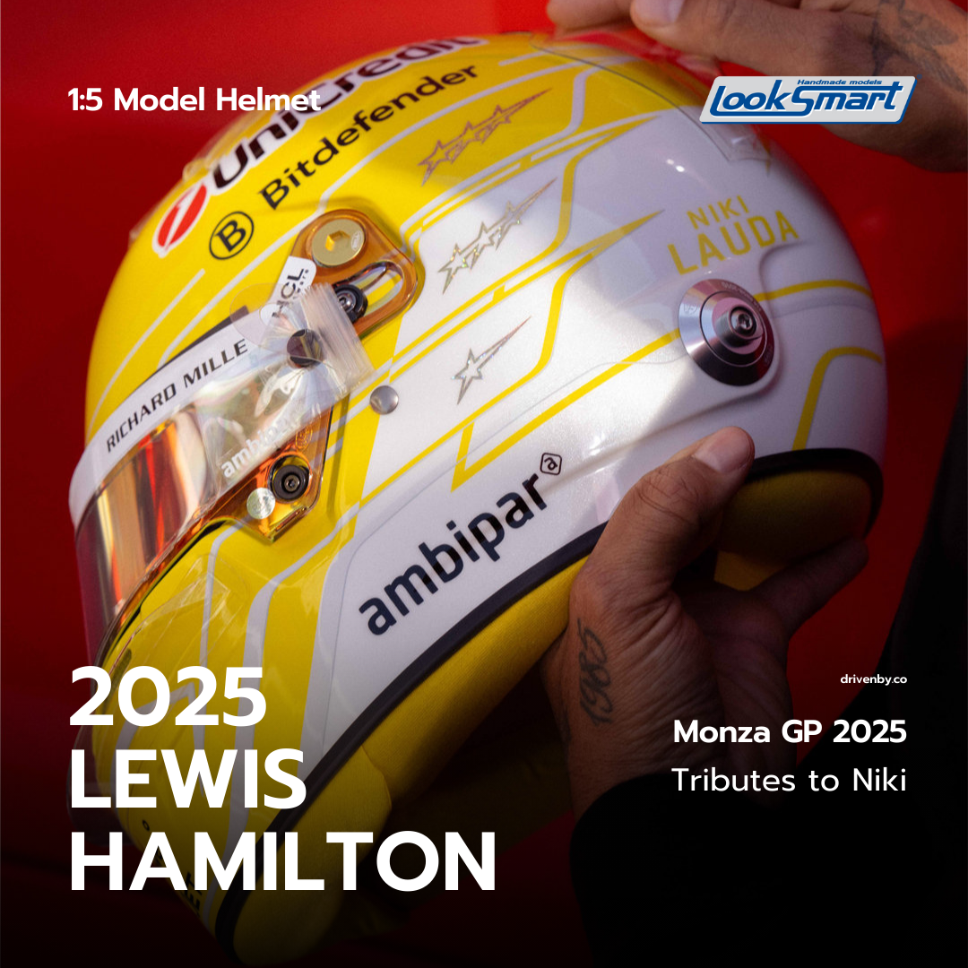 Lewis Hamilton Helmet Monza GP 2025 Scuderia Ferrari F1 Helmet - Looksmart 1:5 Helmet