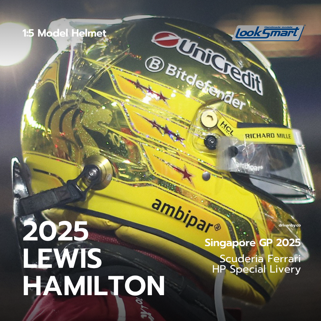 Lewis Hamilton Helmet Singapore GP 2025 Scuderia Ferrari F1 Helmet - Looksmart 1:5 Helmet