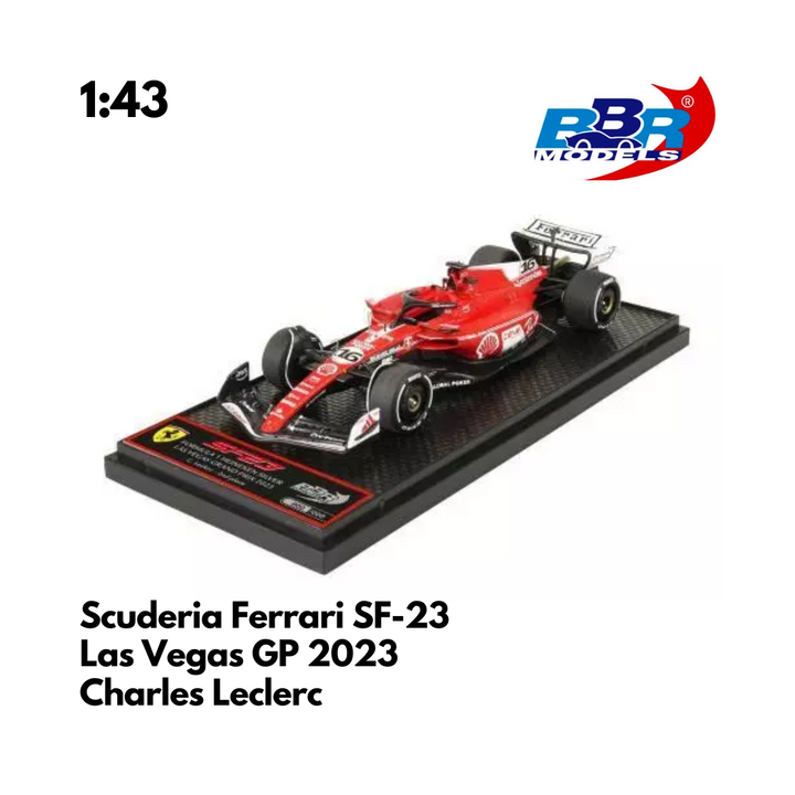 Scuderia Ferrari - SF-23 Las Vegas GP 2023 Special Livery - Charles Leclerc & Carlos Sainz - BBR F1 Model Car