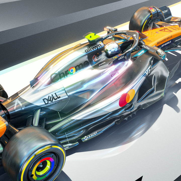McLaren Formula 1 Team Chrome Livery – British Grand Prix 2025 | Official Automobilist Poster