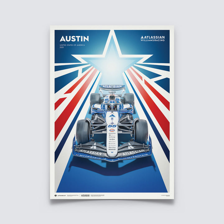 Atlassian Williams Racing | FORMULA 1 UNITED STATES GRAND PRIX 2025 | Automobilist Official Poster