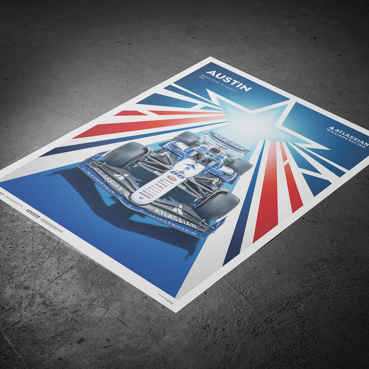 Atlassian Williams Racing | FORMULA 1 UNITED STATES GRAND PRIX 2025 | Automobilist Official Poster