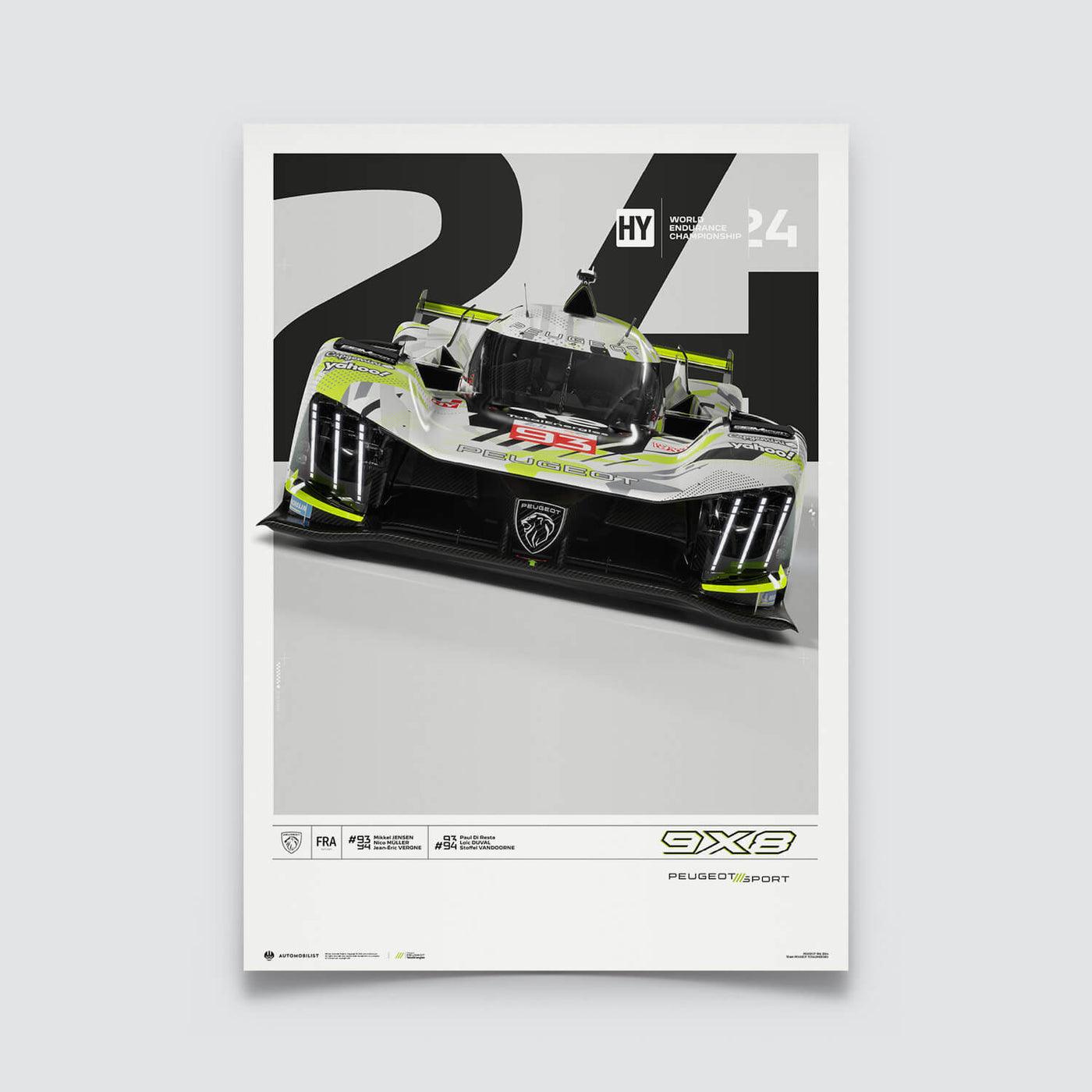 Peugeot - 9X8 - 24h Le Mans - 2024 Poster – Driven By