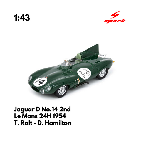 Jaguar D No.14 2nd Le Mans 24H 1954 - 1:43 Spark Model Car