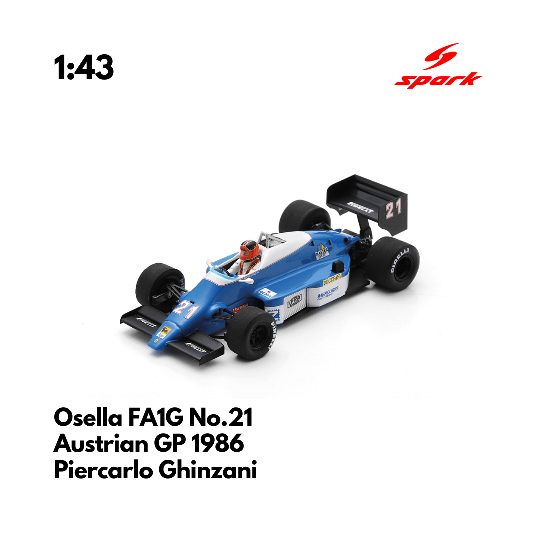 Osella FA1G No.21 Austrian GP 1986 - 1:43 Spark Heritage Model Car