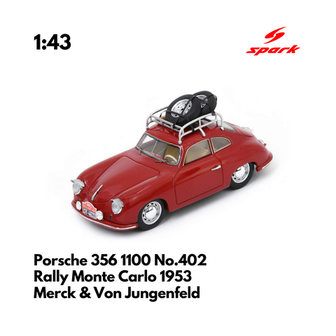 Porsche 356 1100 No.402 Rally Monte Carlo 1953 - 1/43 Heritage Spark Model Car