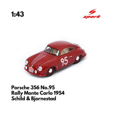 Porsche 356 No.95 Rally Monte Carlo 1954 - 1/43 Heritage Spark Model Car
