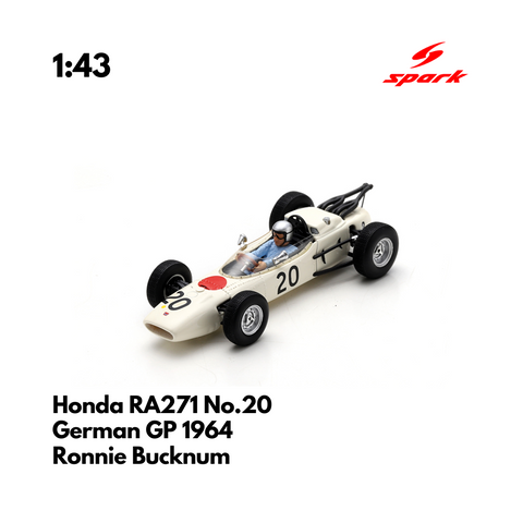 Honda RA271 No.20 German GP 1964 Ronnie Bucknum - 1:43 Spark Heritage Model Car