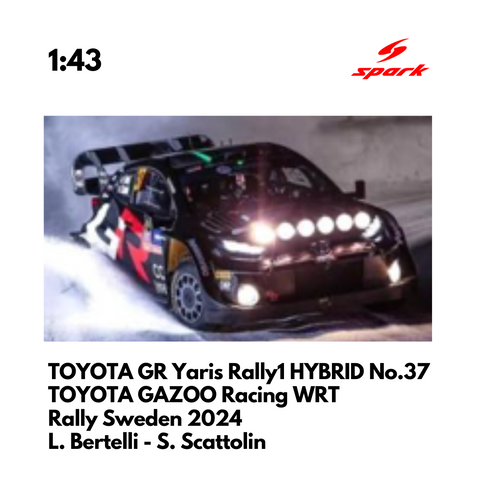 TOYOTA GR Yaris Rally1 HYBRID No.37 TOYOTA GAZOO Racing WRT - Rally Sweden 2024 - 1:43 Spark Model Car