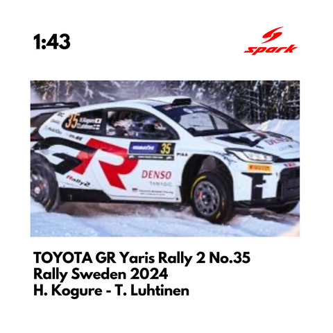 TOYOTA GR Yaris Rally 2 No.35 TOYOTA GAZOO Racing RC2 - Rally Sweden 2024 - 1:43 Spark Model Car