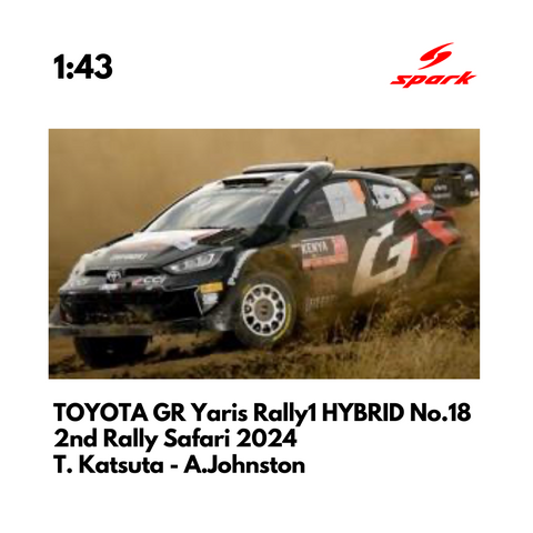 TOYOTA GR Yaris Rally1 HYBRID No.18 TOYOTA GAZOO Racing WRT - 2nd Rally Safari 2024 - 1:43 Spark Model Car